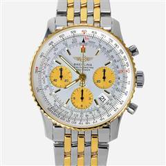 BREITLING 42MM NAVITIMER CHRONOGRAPH 2 TONE WHITE AND CHAMPAGNE DIAL D23322